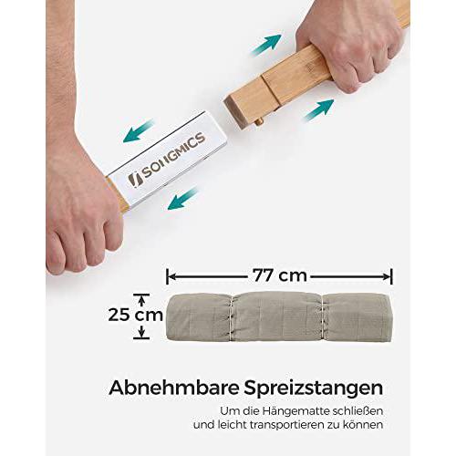 Dvostruka podstavljena viseća mreža s jastukom, nosivosti 225kg, krem bež | SONGMICS-vitahome.hr