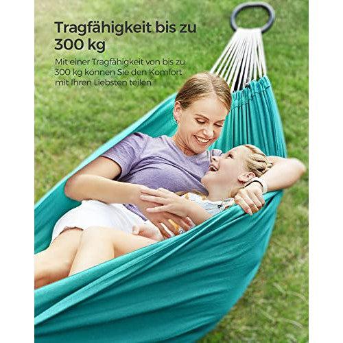 Dvostruka viseća mreža nosivosti do 300 kg, 210 x 150 cm, tirkizno plava | SONGMICS-vitahome.hr
