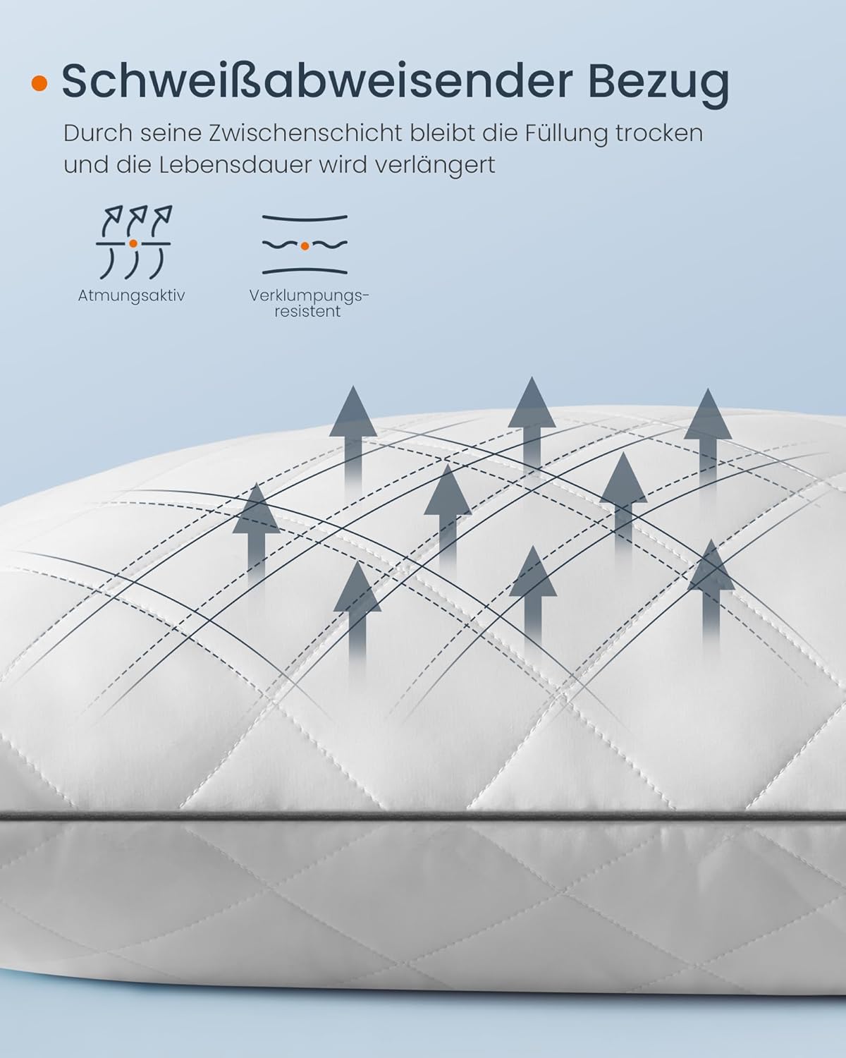 Dvostruki jastuk za sva godišnja doba, periv u perilici, 80 x 40 cm, oblak bijela | SONGMICS-SONGMICS-Vita Home