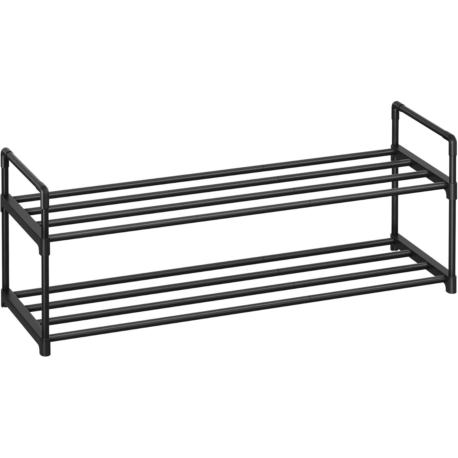 Metalni stalak za cipele s 2 razine, pohrana za 8–10 pari, crna, 30 x 92 x 34 cm