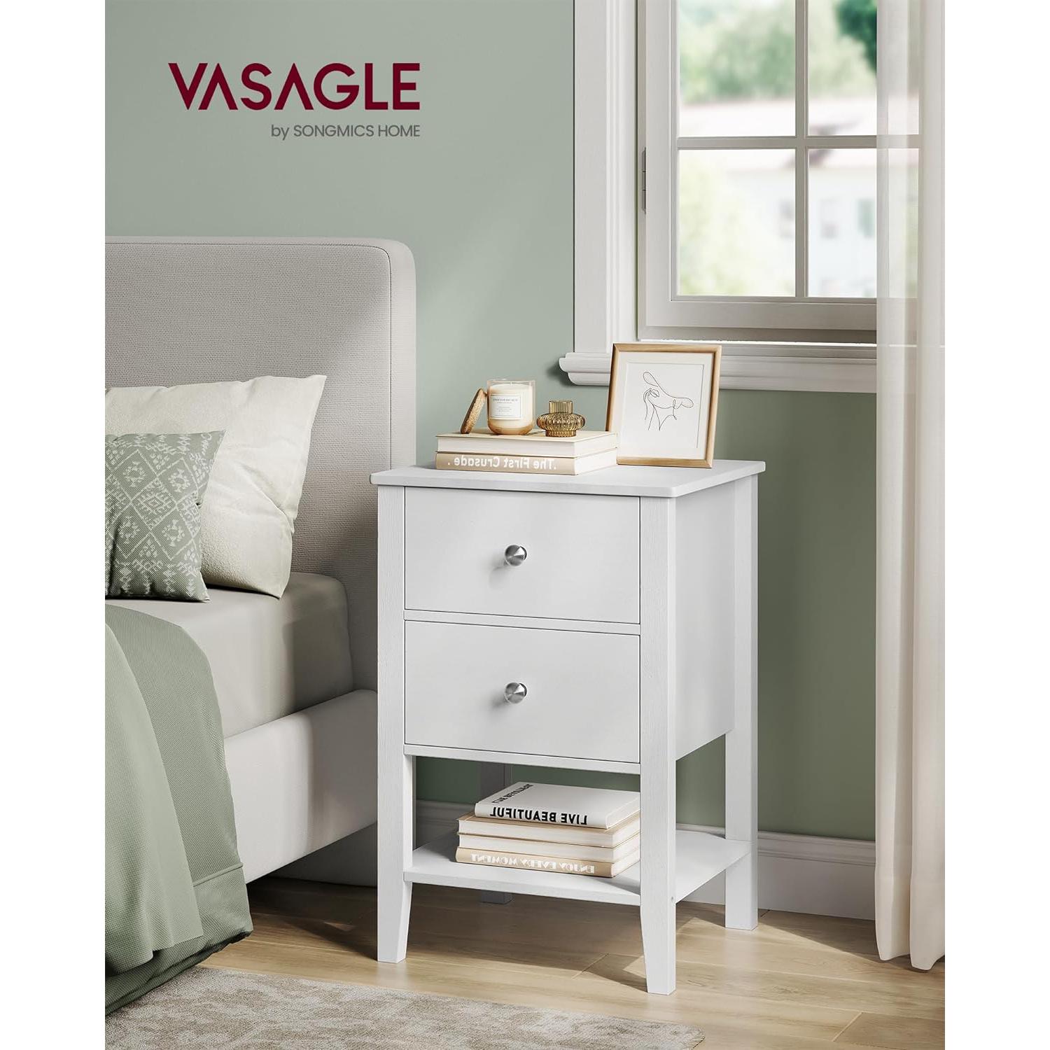 éjjeliszekrények, 2 db-os készlet, fehér-VASAGLE-Vita Home