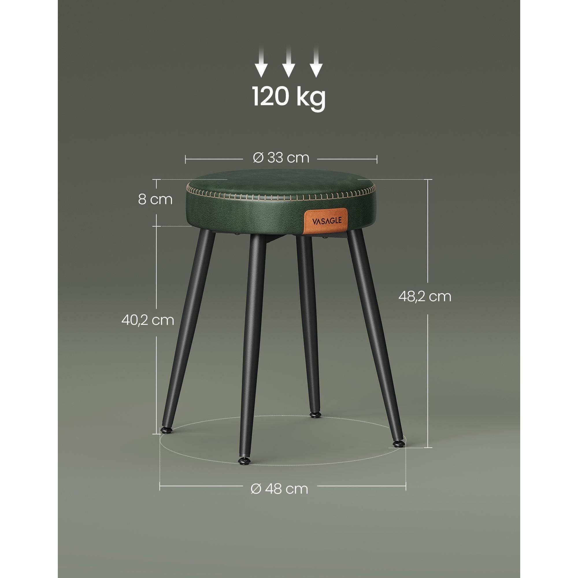 EKHO blagovaonski stolac s podstavom od umjetne kože, visine 48.2 cm, zeleni | VASAGLE-vitahome.hr
