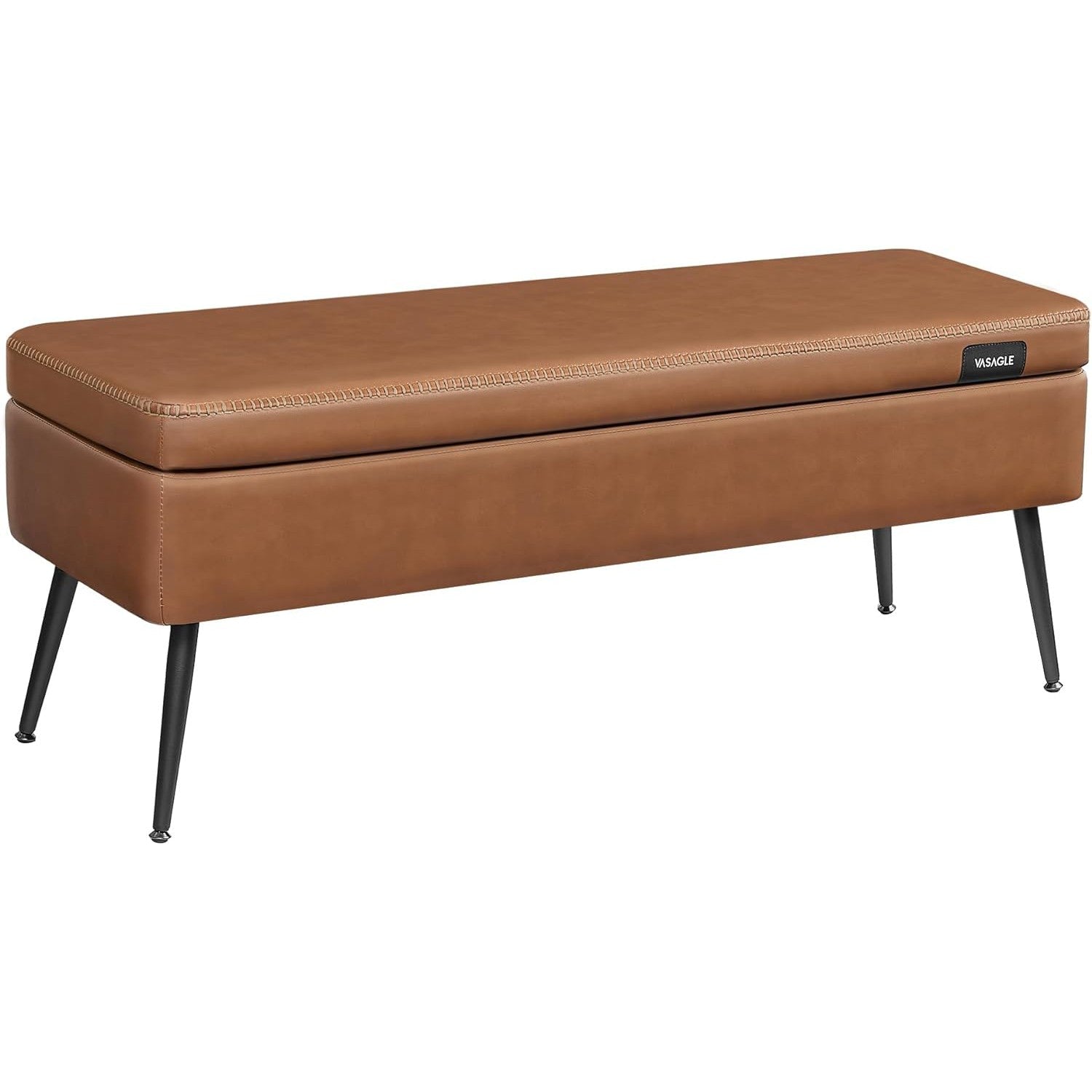 EKHO klupa za odlaganje od umjetne kože, 40x120x45 cm, karamel smeđa | VASAGLE-vitahome.hr