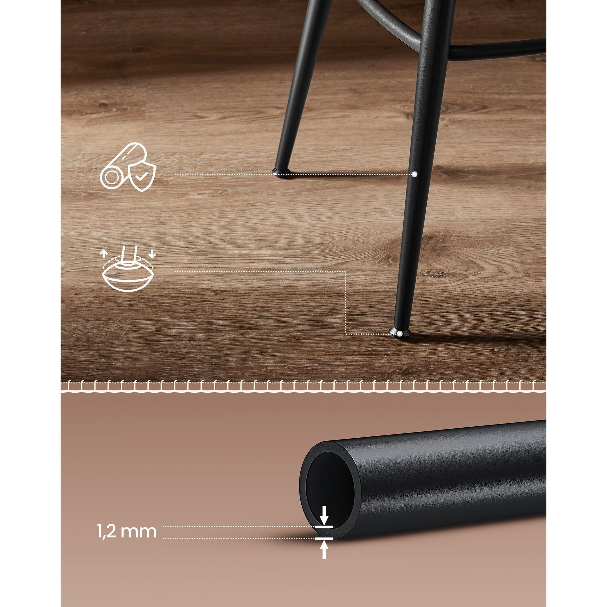 EKHO kolekcija set od 2 barske stolice s naslonom, visine 76 cm, karamel smeđe | VASAGLE-vitahome.hr
