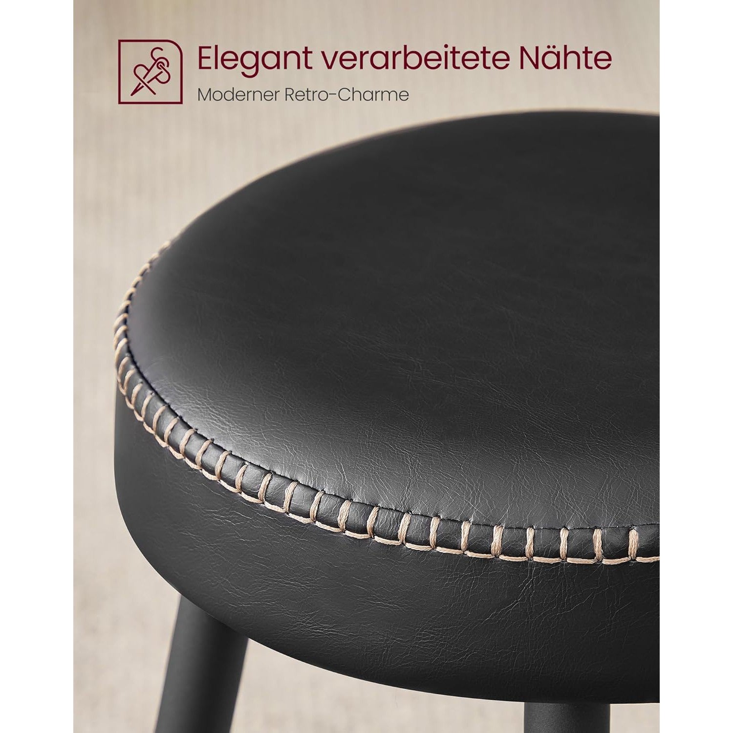 EKHO Set od 2 barske stolice, kuhinjske stolice, visine 63 cm, crne | VASAGLE-vitahome.hr