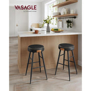 EKHO Set od 2 barske stolice, kuhinjske stolice, visine 63 cm, crne | VASAGLE-vitahome.hr
