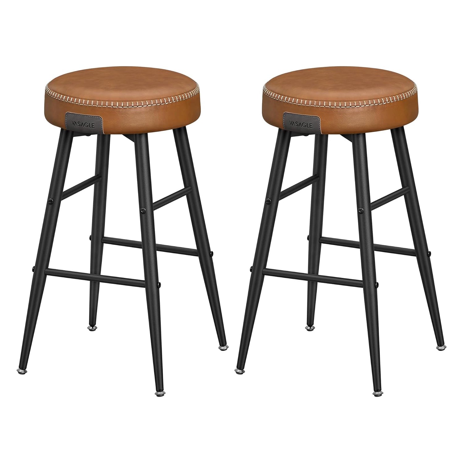 EKHO Set od 2 barske stolice, kuhinjske stolice, visine 63 cm, karamel smeđe | VASAGLE-vitahome.hr