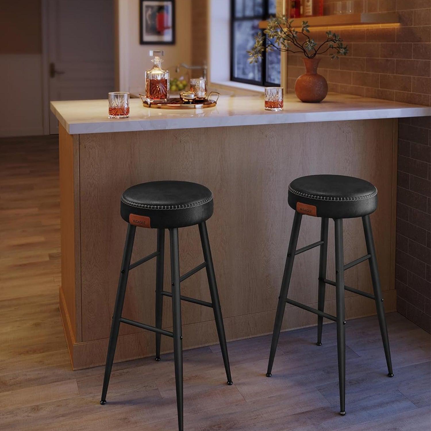 EKHO Set od 2 barske stolice, kuhinjske stolice visine 76,2 cm, crne | VASAGLE-vitahome.hr