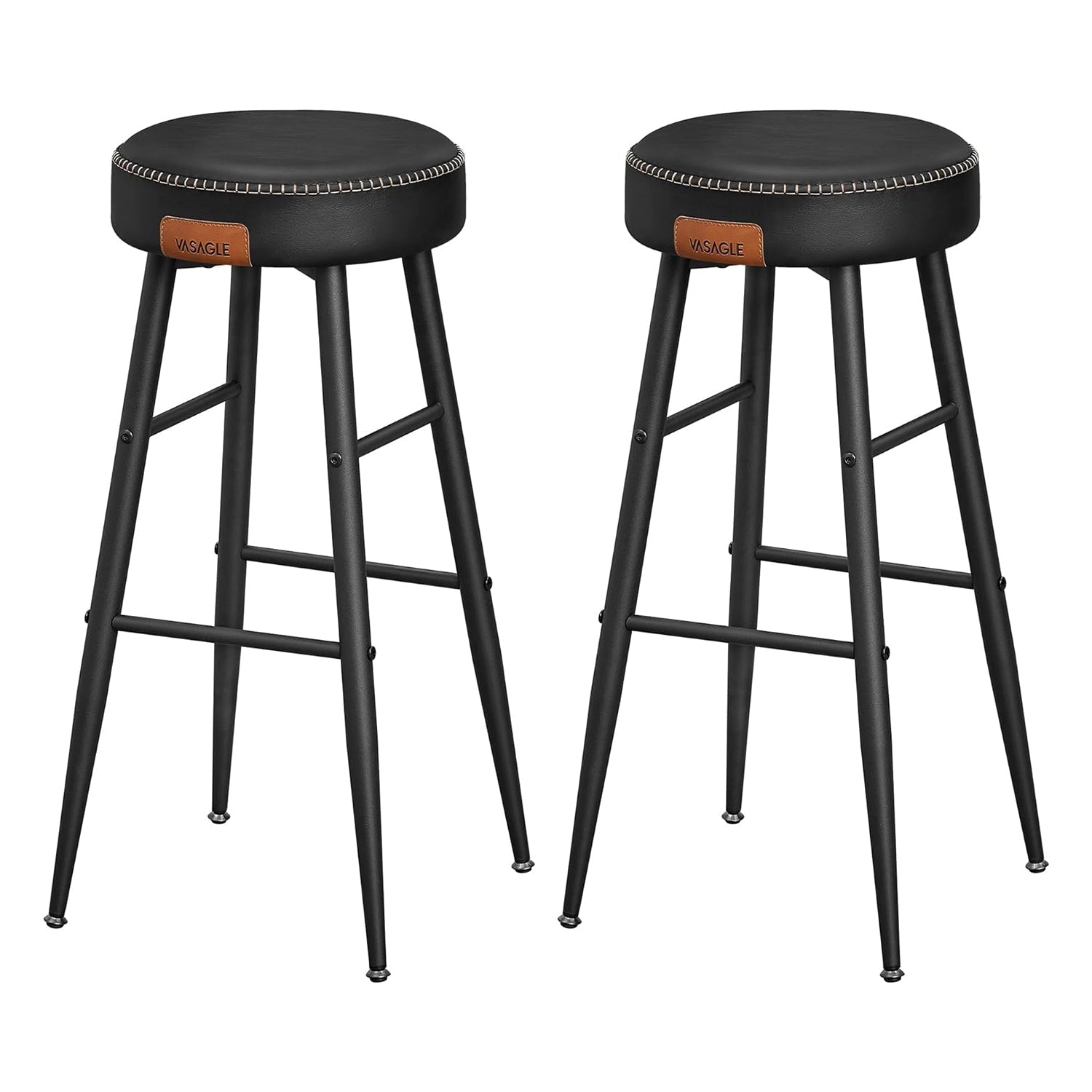 EKHO Set od 2 barske stolice, kuhinjske stolice visine 76,2 cm, crne | VASAGLE-vitahome.hr