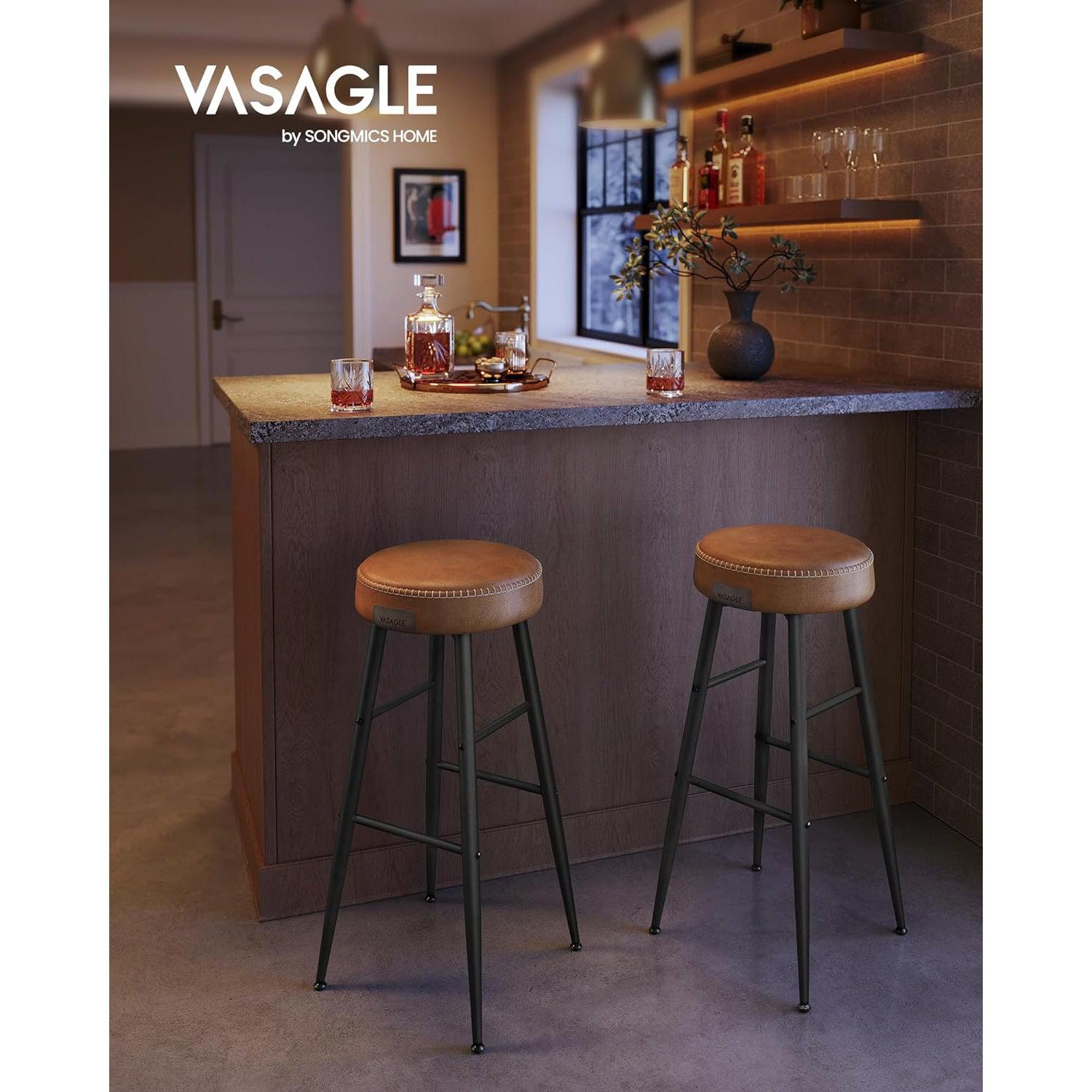 EKHO Set od 2 barske stolice, kuhinjske stolice visine 76,2 cm, karamel smeđeE | VASAGLE-vitahome.hr