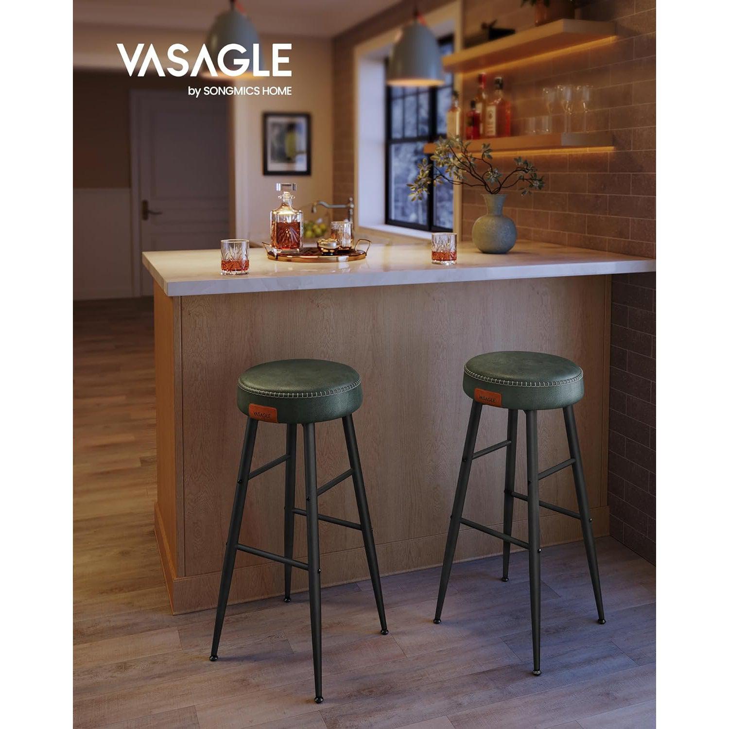 EKHO Set od 2 barske stolice, kuhinjske stolice visine 76,2 cm, šumsko zelene | VASAGLE-vitahome.hr