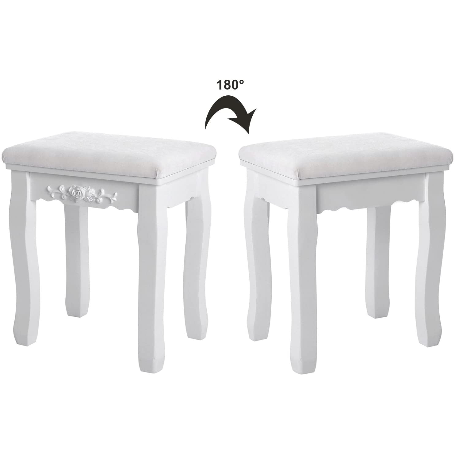 Elegantni toaletni stol sa stolicom, ogledalom i 5 ladica, bijele boje | SONGMICS-vitahome.hr