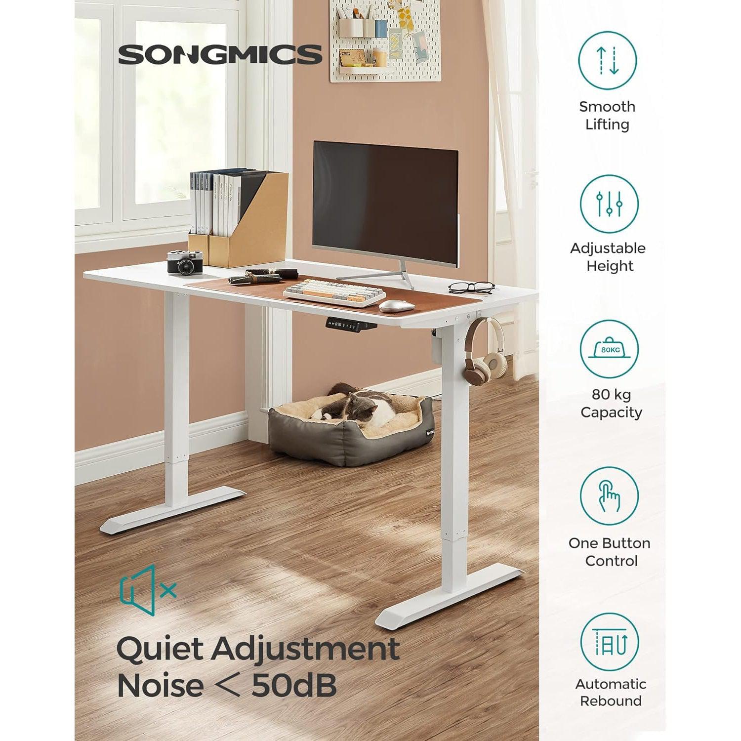 Električni okvir stola podesive visine 73-118 cm, čelični okvir, bijeli | SONGMICS-vitahome.hr