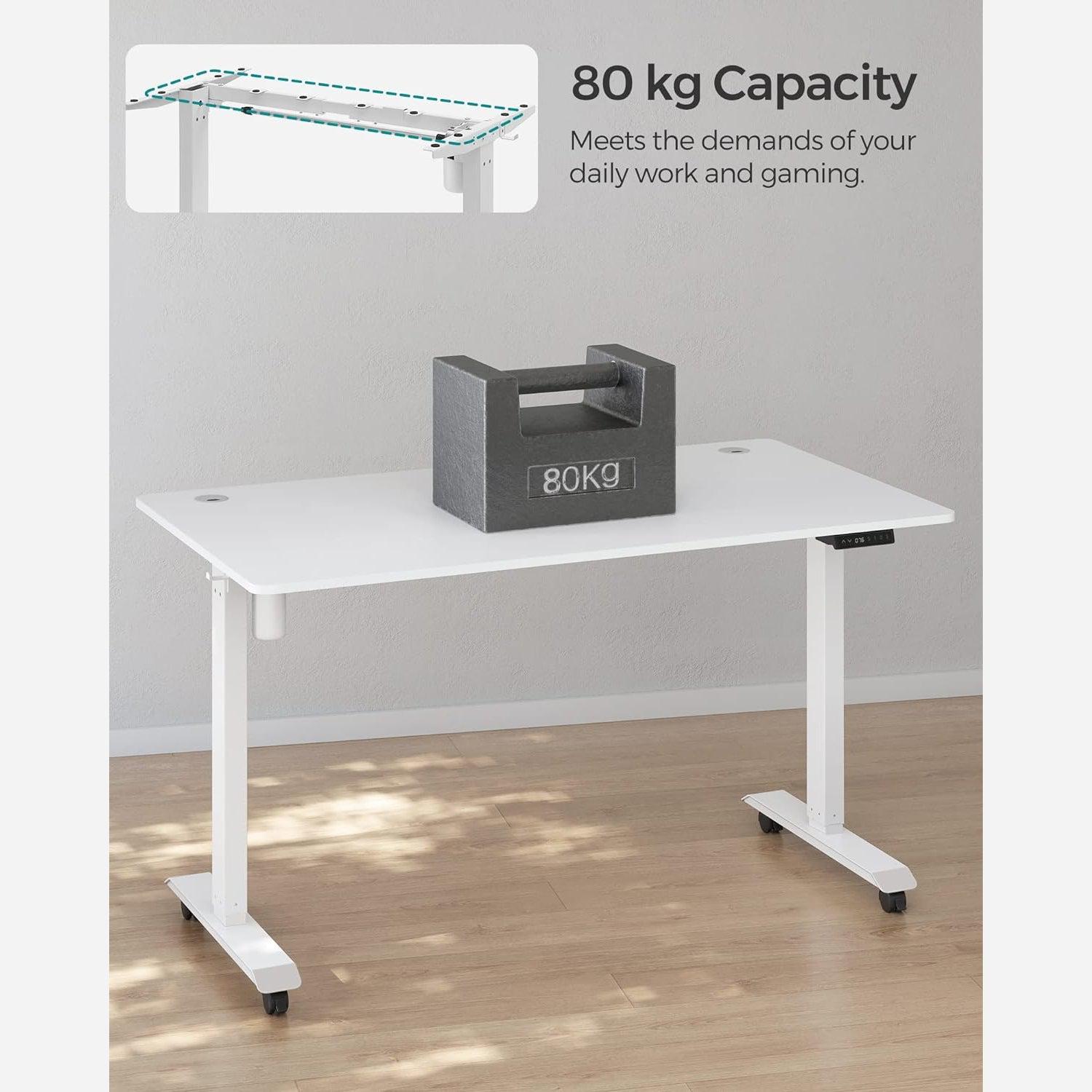 Električni okvir stola podesive visine 73-118 cm, čelični okvir, bijeli | SONGMICS-vitahome.hr