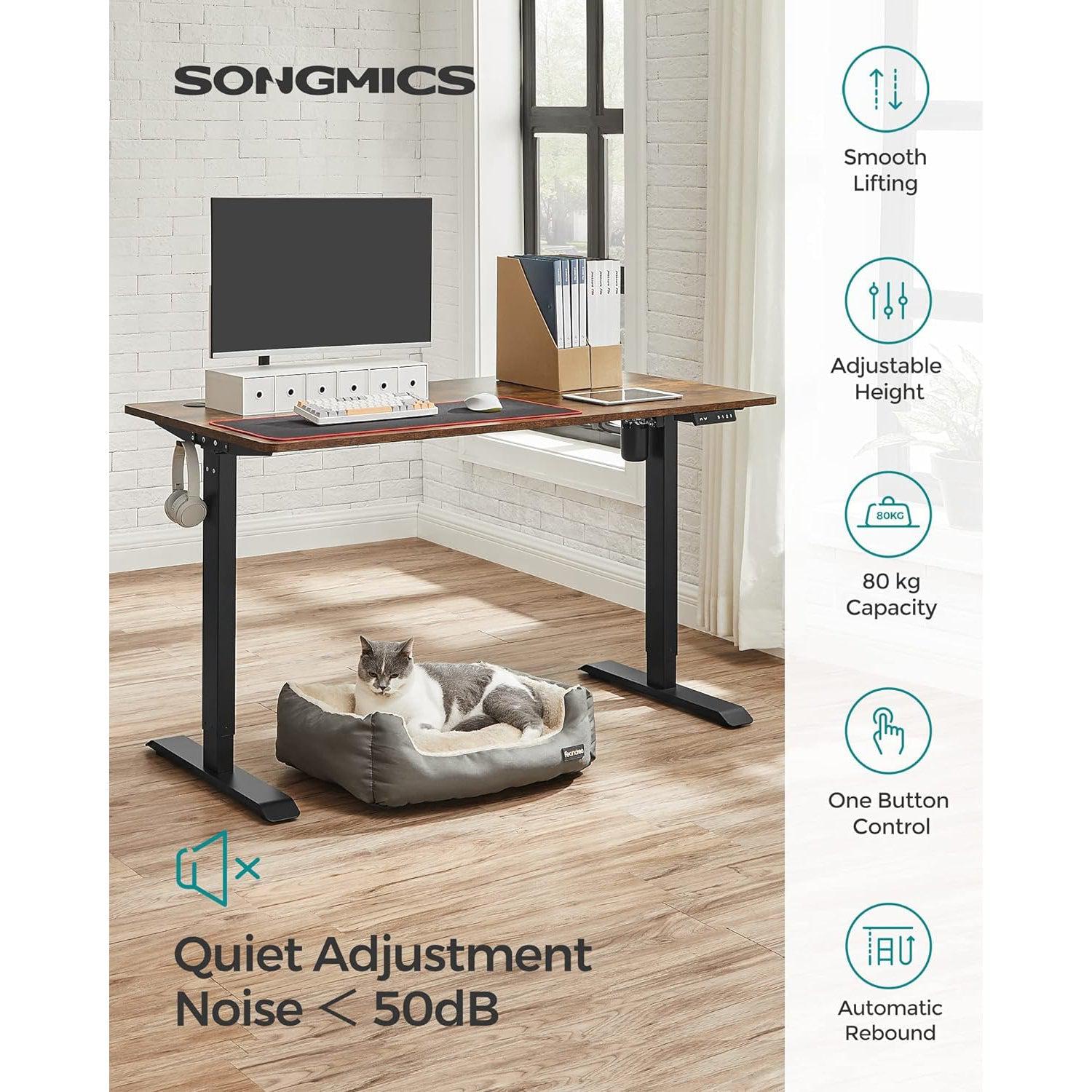Električni okvir stola s podesivom visinom i funkcijom memorije, crni | SONGMICS-vitahome.hr