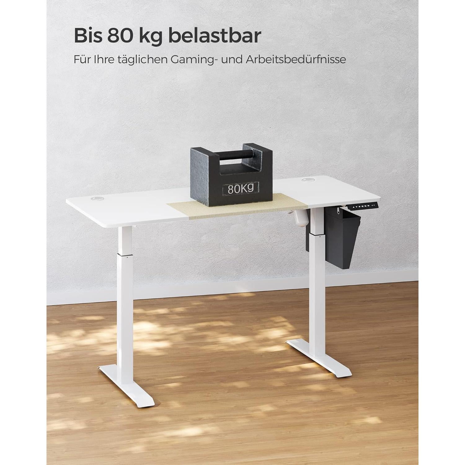 Električni stol podesiv po visini, 60 x 140 x (72-120) cm, bež-bijeli | SONGMICS-vitahome.hr