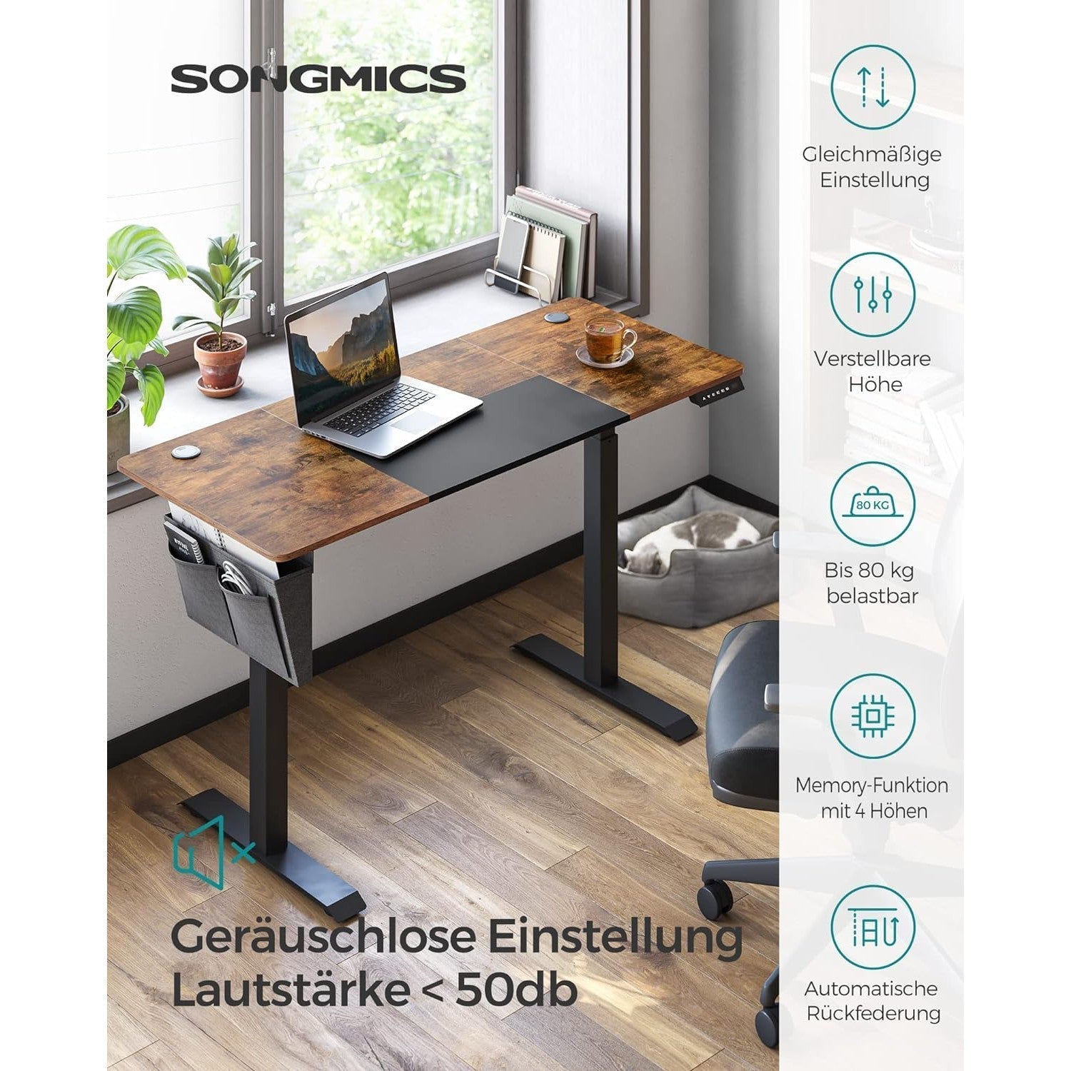 Električni stol podesiv po visini, 60 x 140 x (72-120) cm | SONGMICS-vitahome.hr