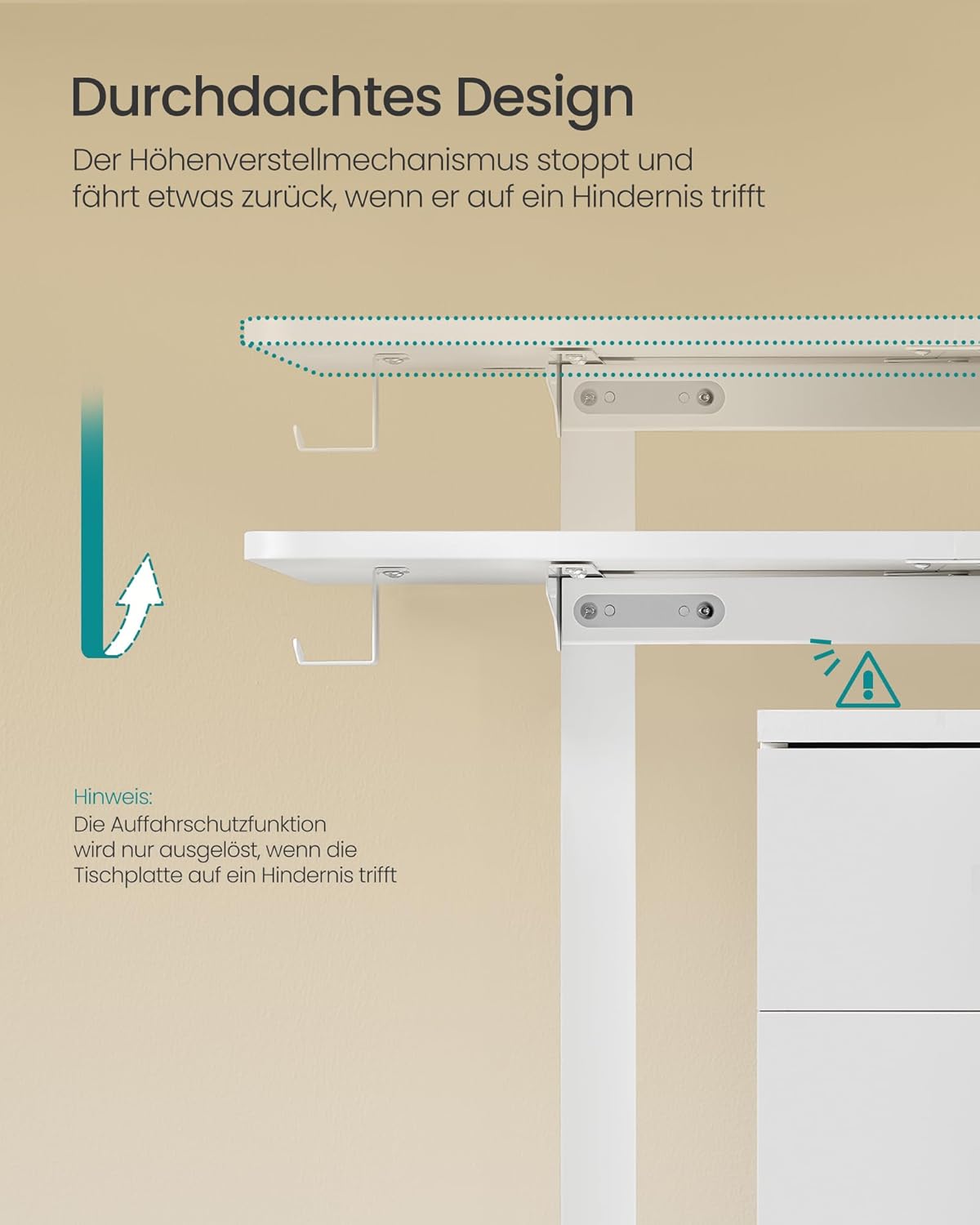 Električni stol podesive visine, 60 x 140 x 72–120 cm, bijeli | SONGMICS-SONGMICS-Vita Home
