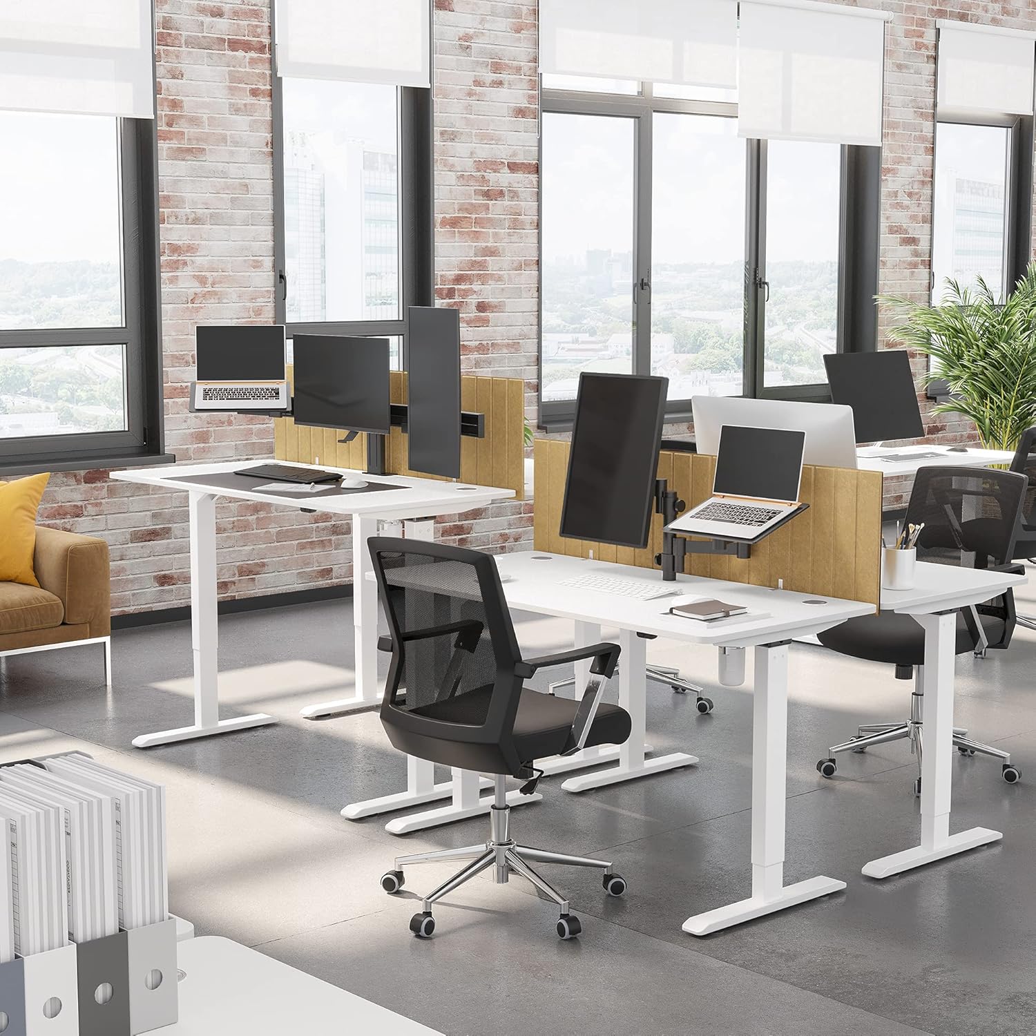 Električni stol podesive visine, 70 x 140 x (73-114) cm, bijele boje-SONGMICS-Vita Home