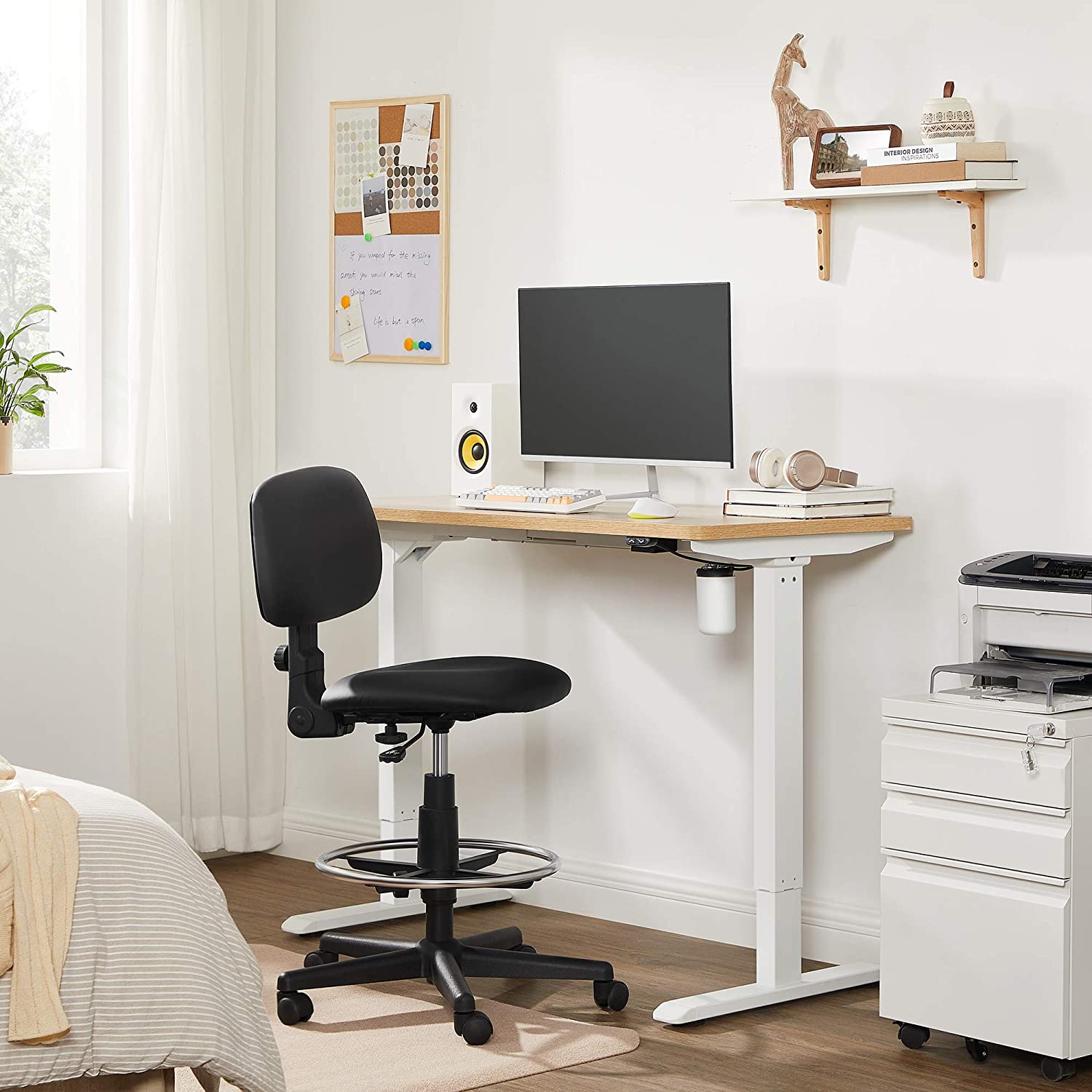 Elektromos állítható magasságú asztalkeret, fehér-SONGMICS-Vita Home