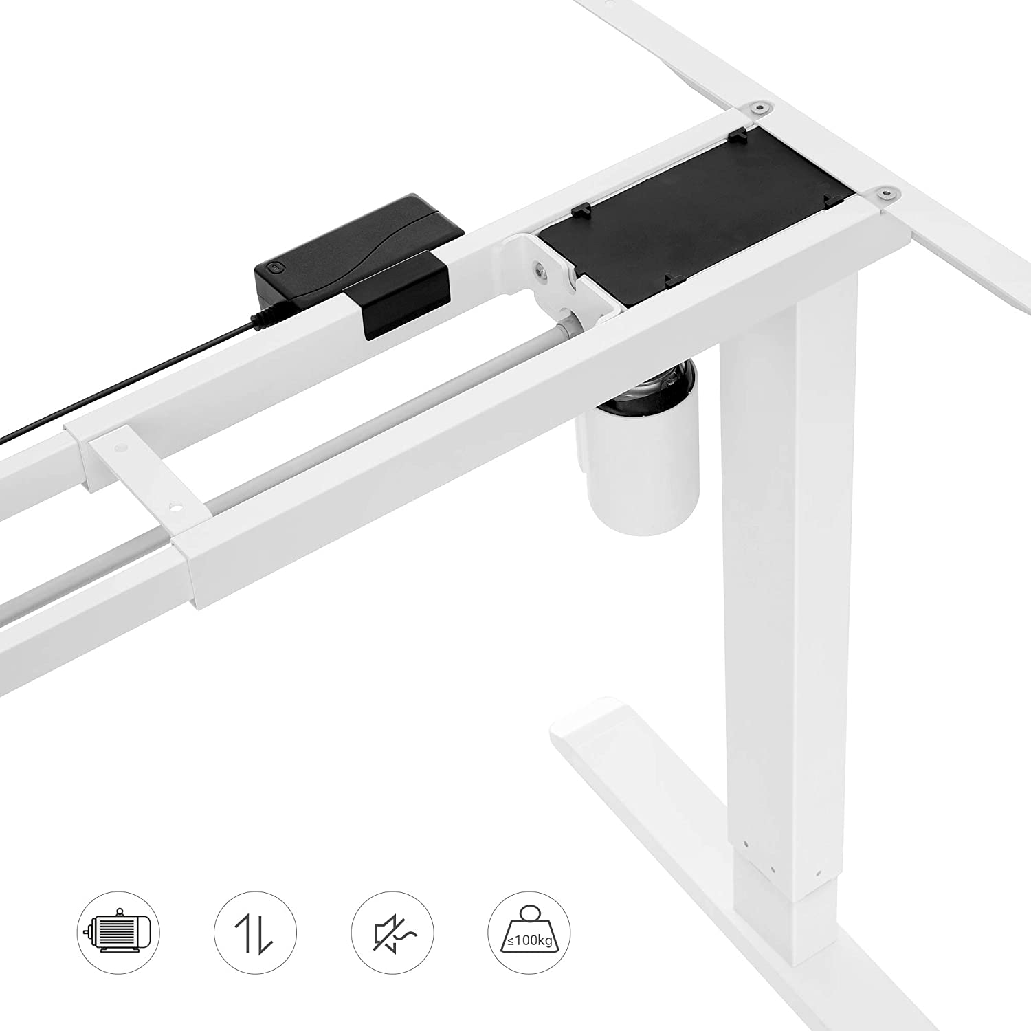 Elektromos állítható magasságú asztalkeret, fehér-SONGMICS-Vita Home