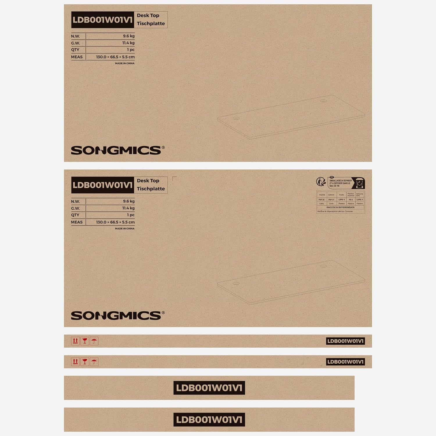 elektromos íróasztal, állítható magasságú, 120 x 60 cm, fehér-SONGMICS-Vita Home