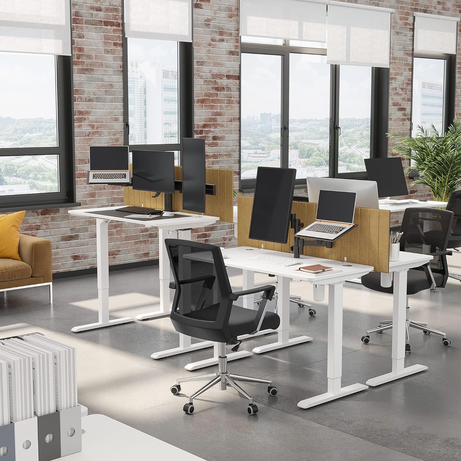 elektromos íróasztal, állítható magasságú, 120 x 60 cm, fehér-SONGMICS-Vita Home