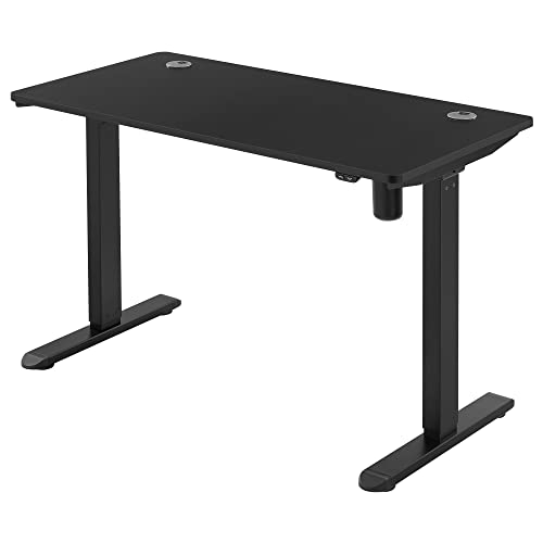 Elektromos íróasztal, magasságállítható, asztali állvány, motoros asztalváz, 120 x 60 x (73-114) cm, acél, fekete-SONGMICS-Vita Home