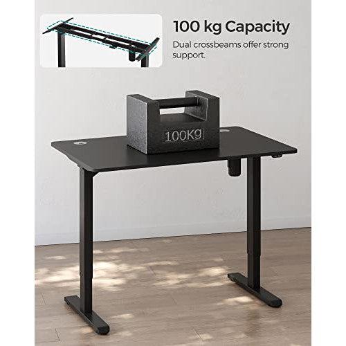 Elektromos íróasztal, magasságállítható, asztali állvány, motoros asztalváz, 120 x 60 x (73-114) cm, acél, fekete-SONGMICS-Vita Home