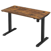 Elektromos íróasztal, magasságállítható, asztali állvány, motoros asztalváz, 120 x 60 x (73-114) cm, acél, vintage barna/fekete-SONGMICS-Vita Home