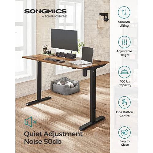 Elektromosan Állítható Magasságú Íróasztal, 70 x 140 x (70-118) cm, Vintage Barna-Fekete-SONGMICS-Vita Home