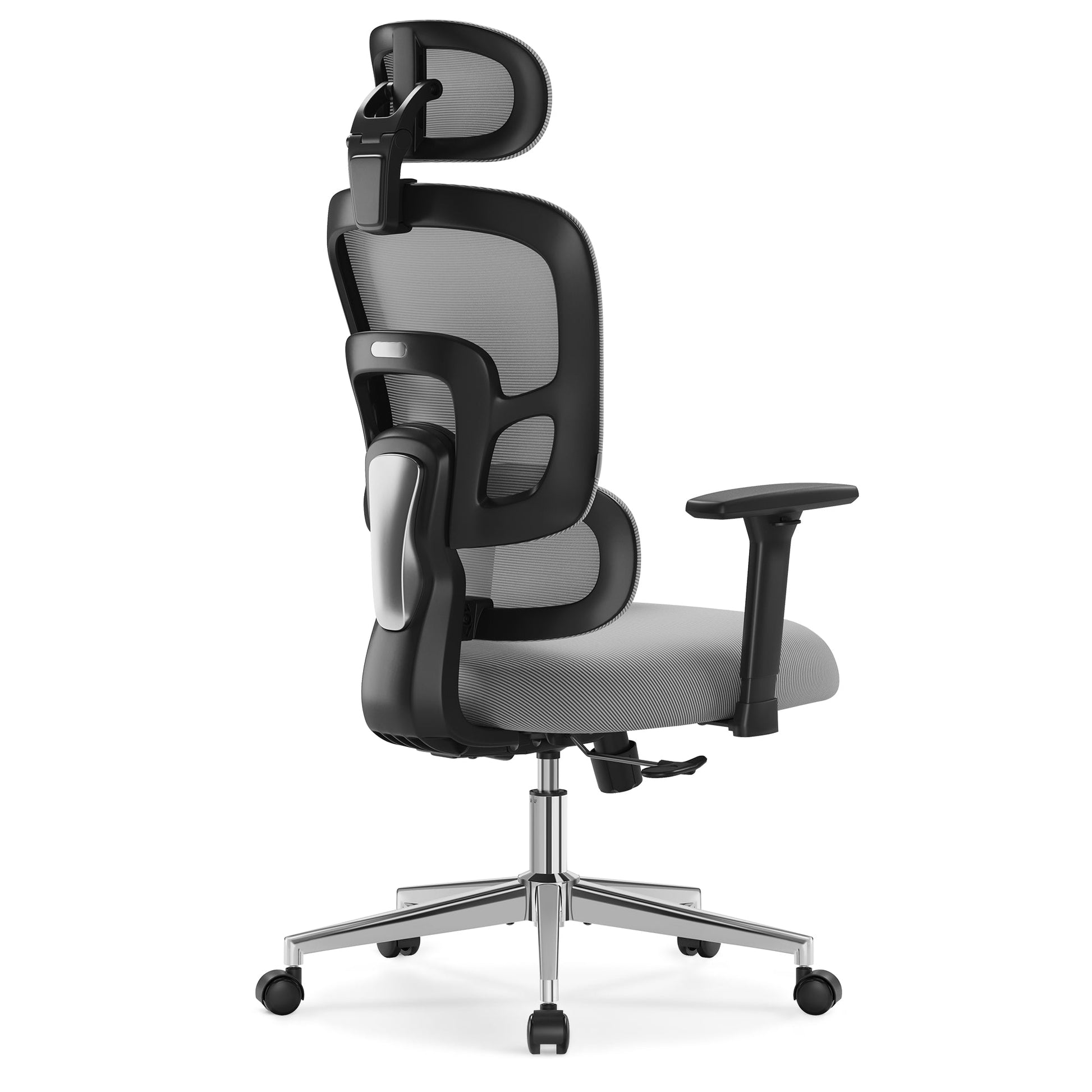Ergonomikus irodai szék, állítható deréktámasszal, szürke-SONGMICS-Vita Home