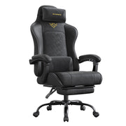 Ergonomska gamerska stolica s naslonom za noge i naslonima za ruke, tintno crna