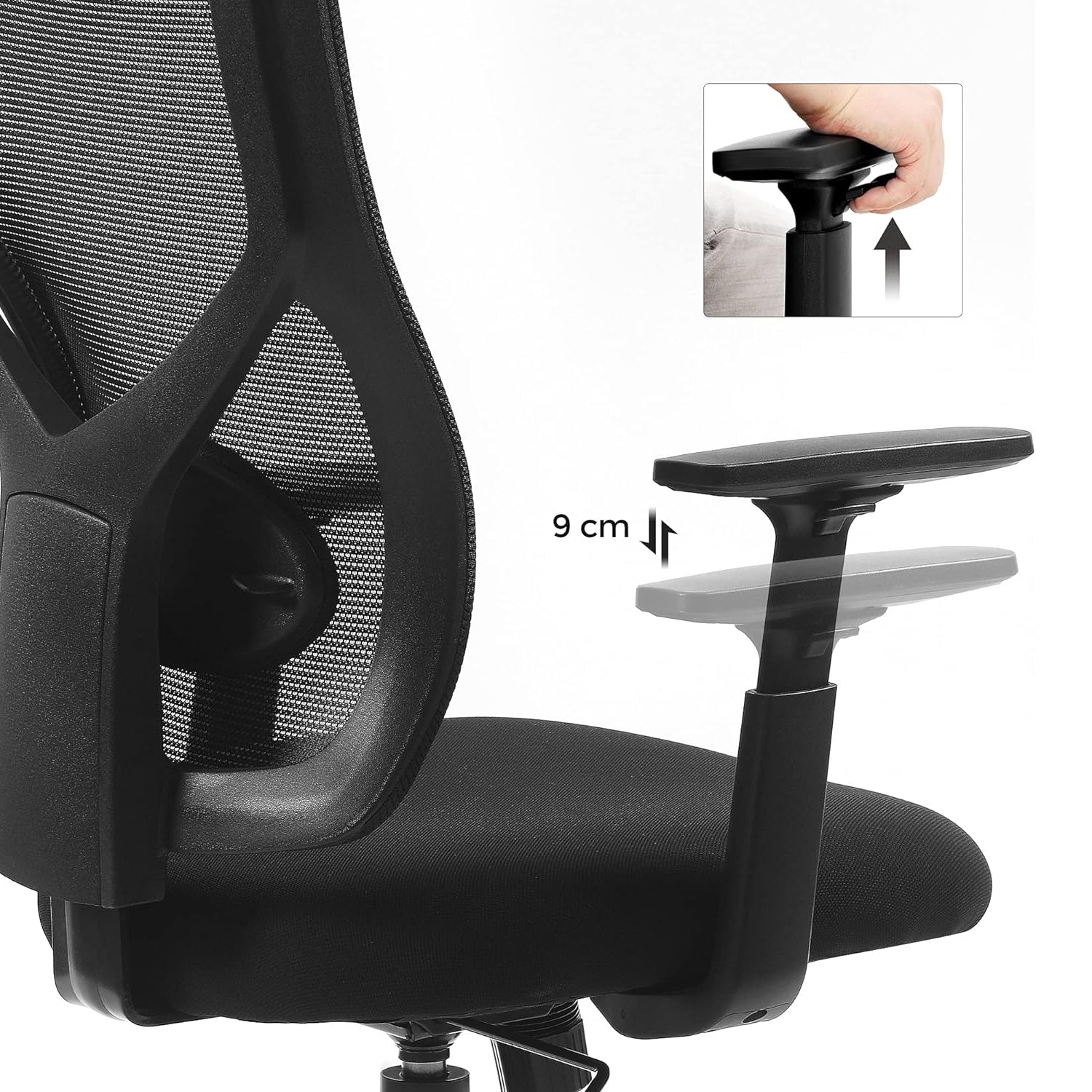 Ergonomska uredska stolica, podesiva, nosivosti do 120 kg, crne boje | SONGMICS-vitahome.hr