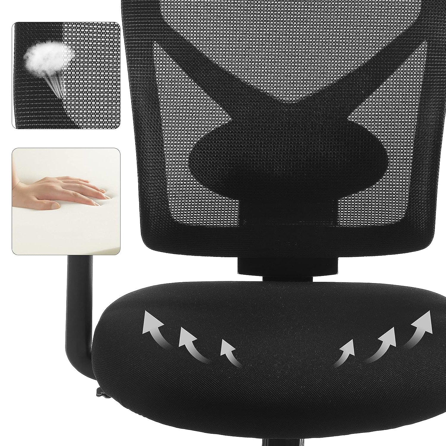 Ergonomska uredska stolica, podesiva, nosivosti do 120 kg, crne boje | SONGMICS-vitahome.hr