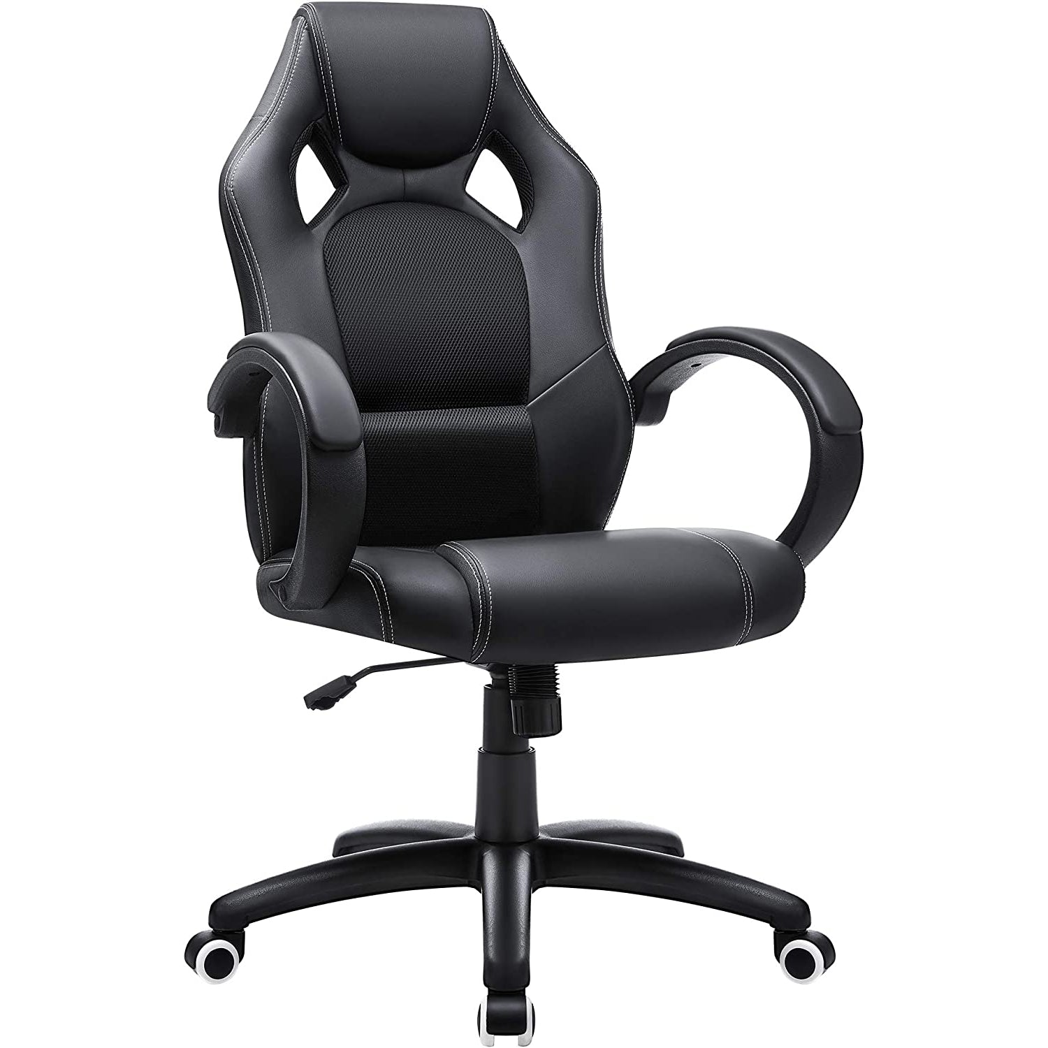 Ergonomska uredska stolica, podesiva stolica za igrače, crna | SONGMICS-vitahome.hr