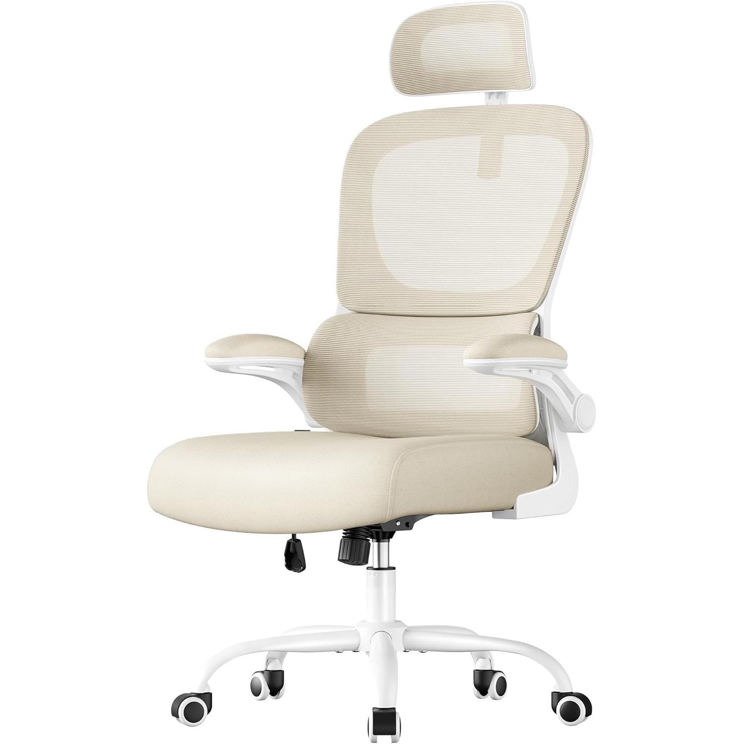 Ergonomska uredska stolica, rotirajuća, prozračna, boja pijeska