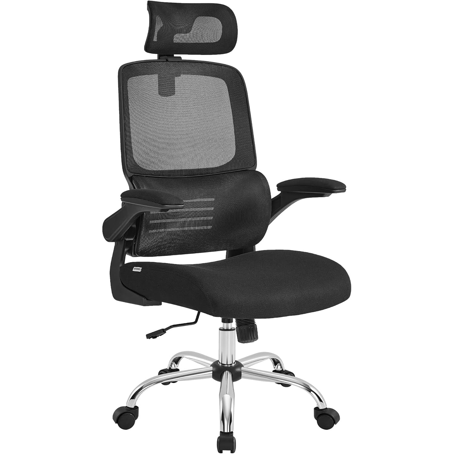 Ergonomska uredska stolica s lumbalnom podrškom i naslonom za glavu, crna | SONGMICS-vitahome.hr