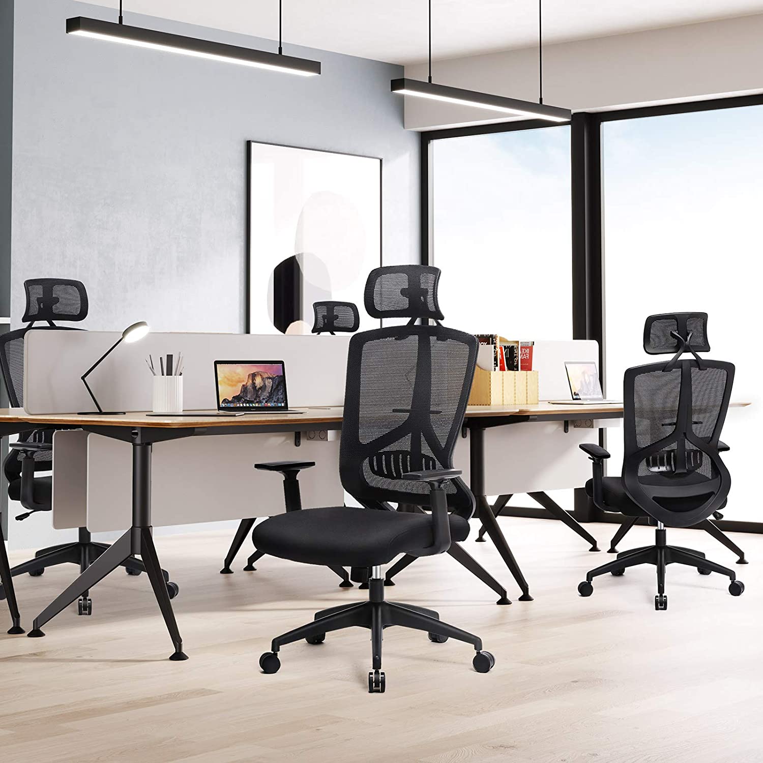 Ergonomska uredska stolica s lumbalnom potporom, crna | SONGMICS-vitahome.hr