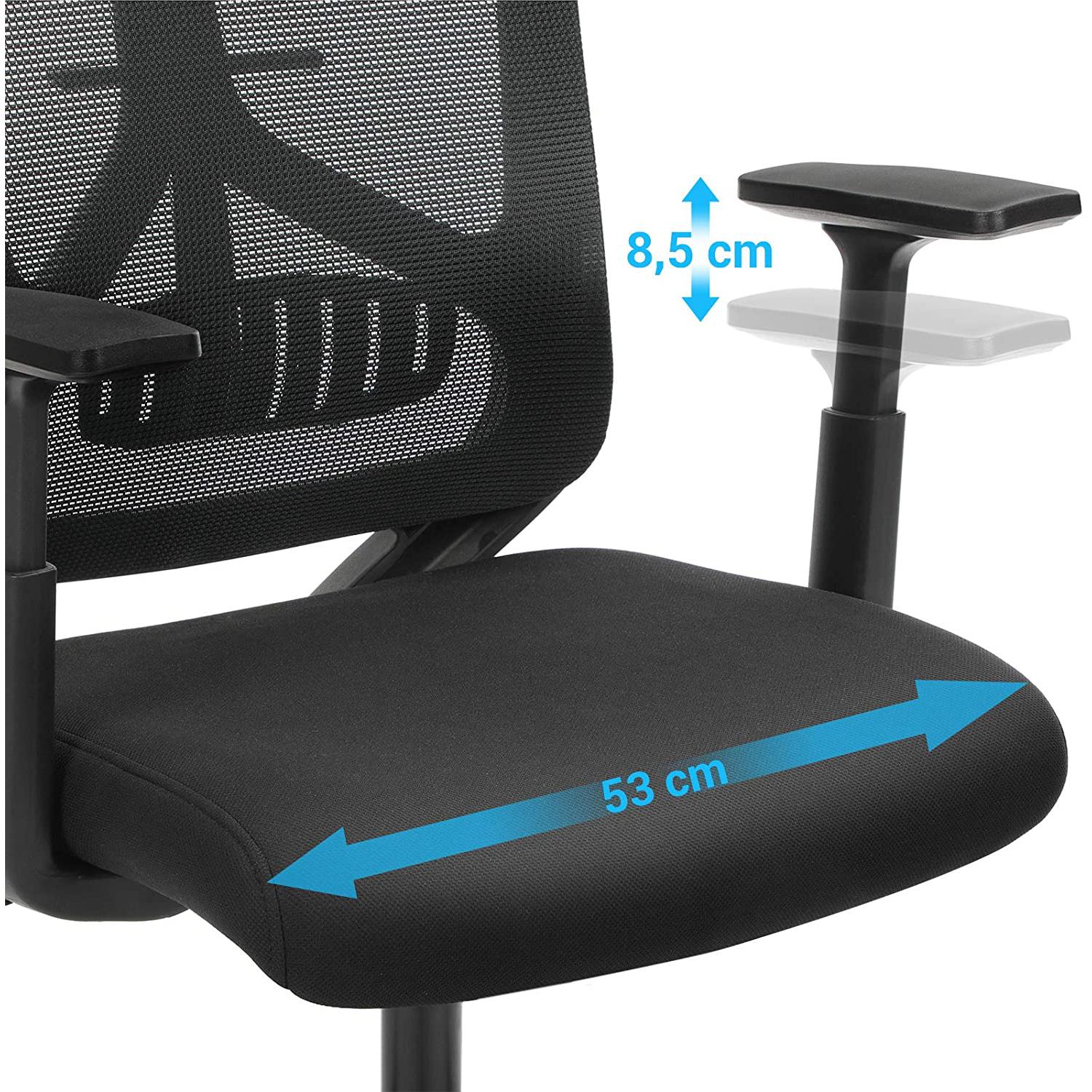 Ergonomska uredska stolica s lumbalnom potporom, crna | SONGMICS-vitahome.hr