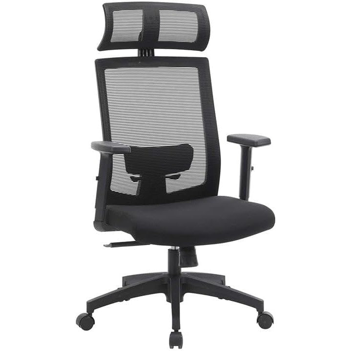 Ergonomska uredska stolica s mrežastom navlakom i lumbalnom potporom, crna | SONGMICS-vitahome.hr