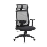Ergonomska uredska stolica s mrežastom navlakom i lumbalnom potporom, crna | SONGMICS-vitahome.hr