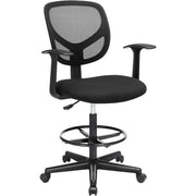 Ergonomska uredska stolica s naslonima za ruke, visina sjedala 55-75 cm, crna | SONGMICS-vitahome.hr