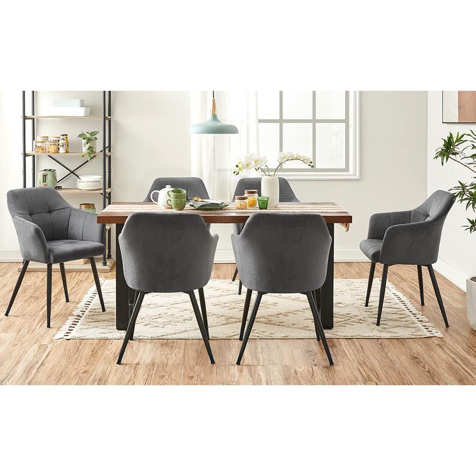 étkezőszék karfával, magas háttámlával szürke-SONGMICS-Vita Home