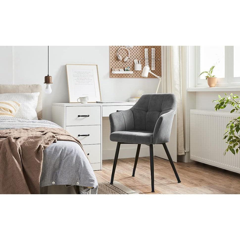 étkezőszék karfával, magas háttámlával szürke-SONGMICS-Vita Home
