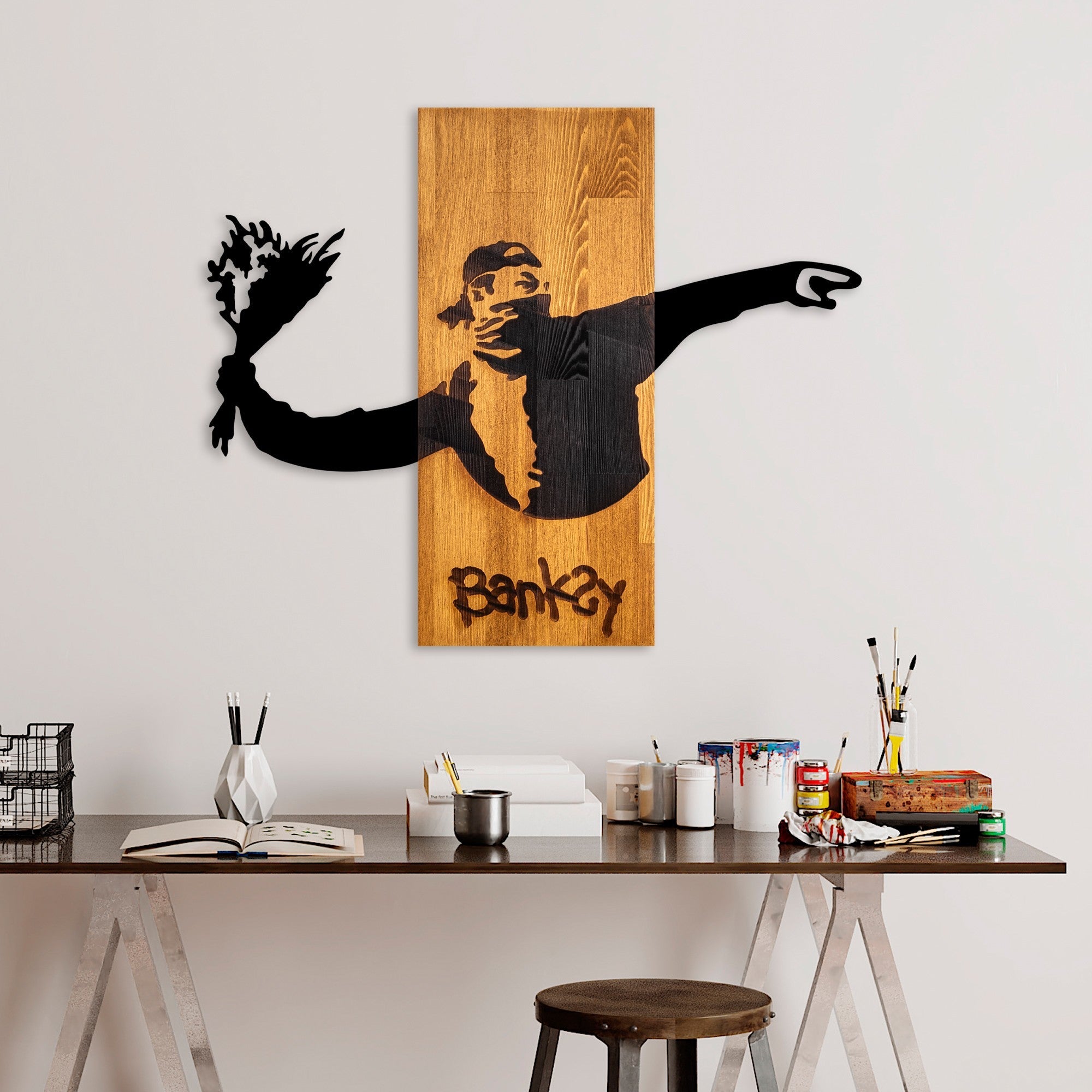 Fa Zidna dekoracija, Banksy - Flower Thrower | AG-vitahome.hr