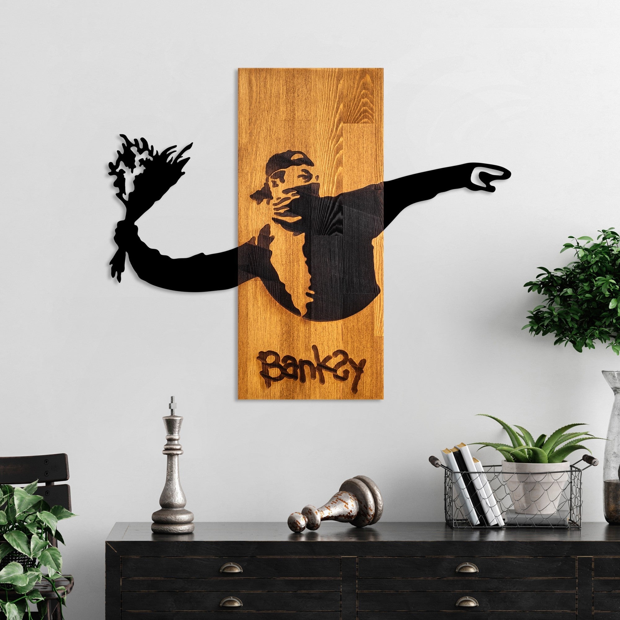 Fa Zidna dekoracija, Banksy - Flower Thrower | AG-vitahome.hr