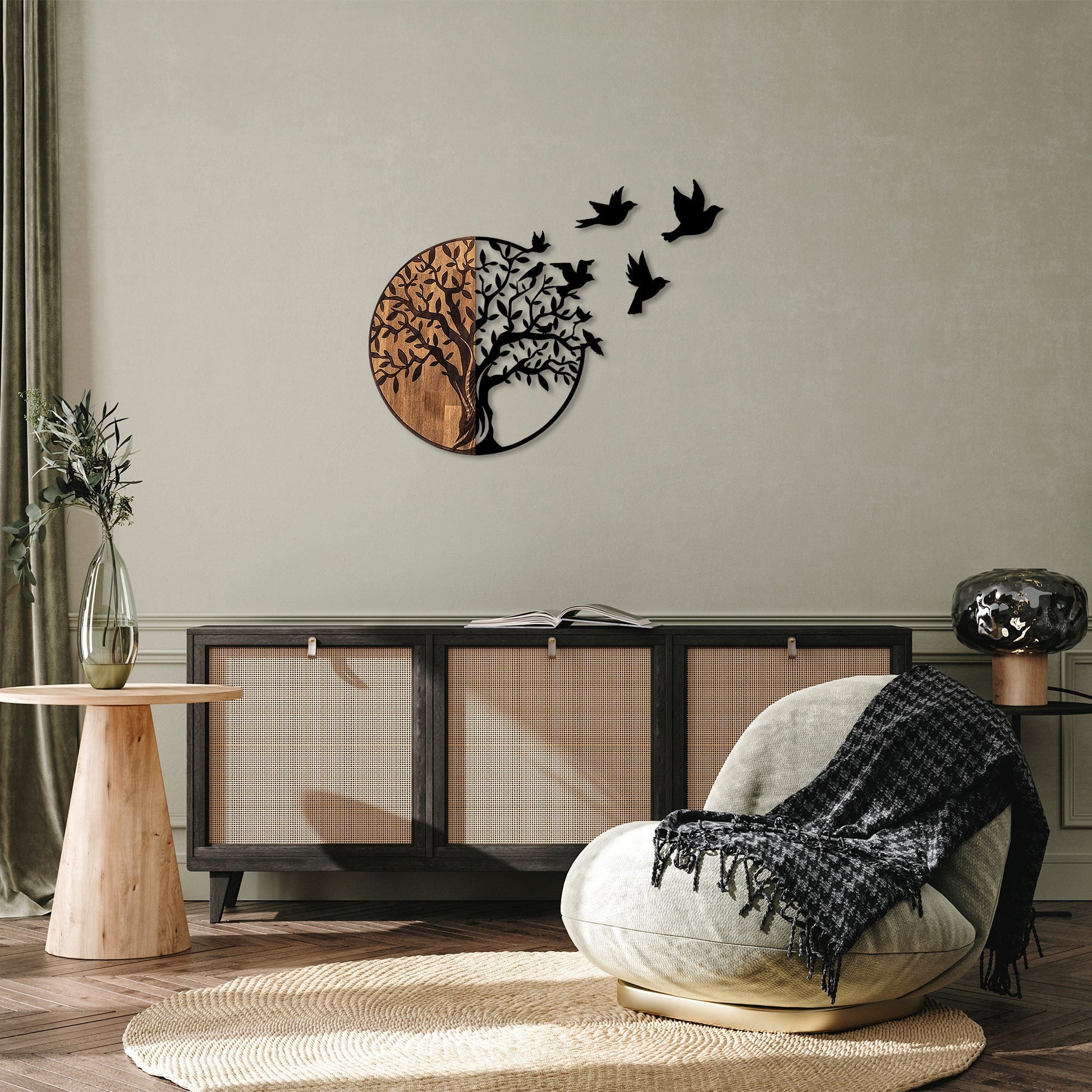 Fa Zidna dekoracija, Tree And Birds - 322 | AG-vitahome.hr