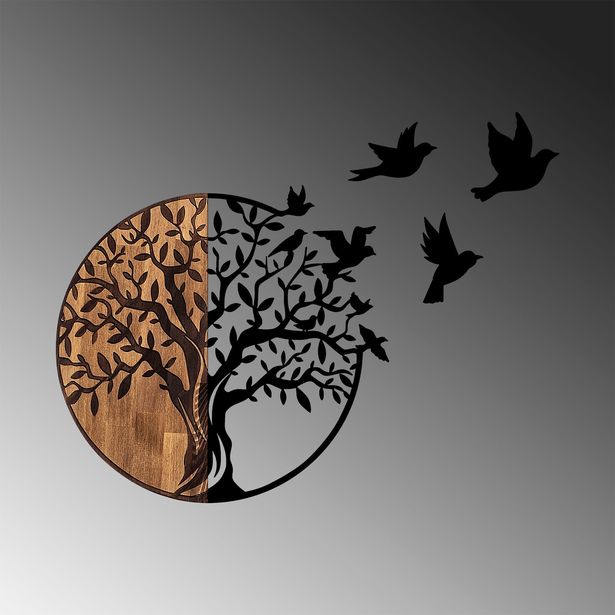 Fa Zidna dekoracija, Tree And Birds - 322 | AG-vitahome.hr