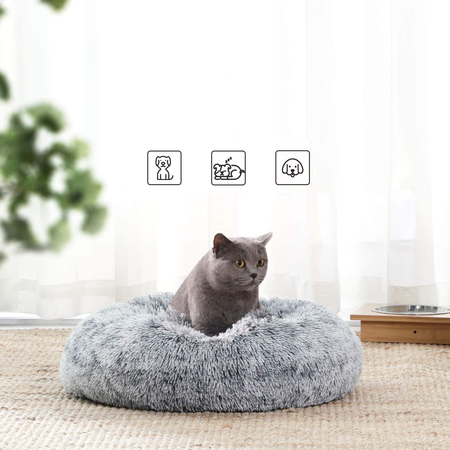 FEANDREA krevet za pse, krafna za mačke 50 cm, siva | FEANDREA-vitahome.hr